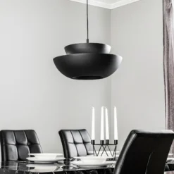 Lucande lámpara colgante Kellina, Ø 48 cm, negro, metal
