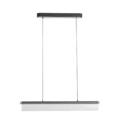 Lucande Lámpara colgante LED Alania, transparente, metal, 86,5 cm