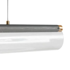 Lucande Lámpara colgante LED Alania, transparente, metal, 86,5 cm