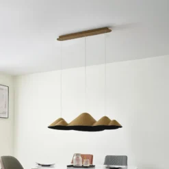 Lucande Lámpara colgante LED Beutlin, verde, fieltro, atenuable