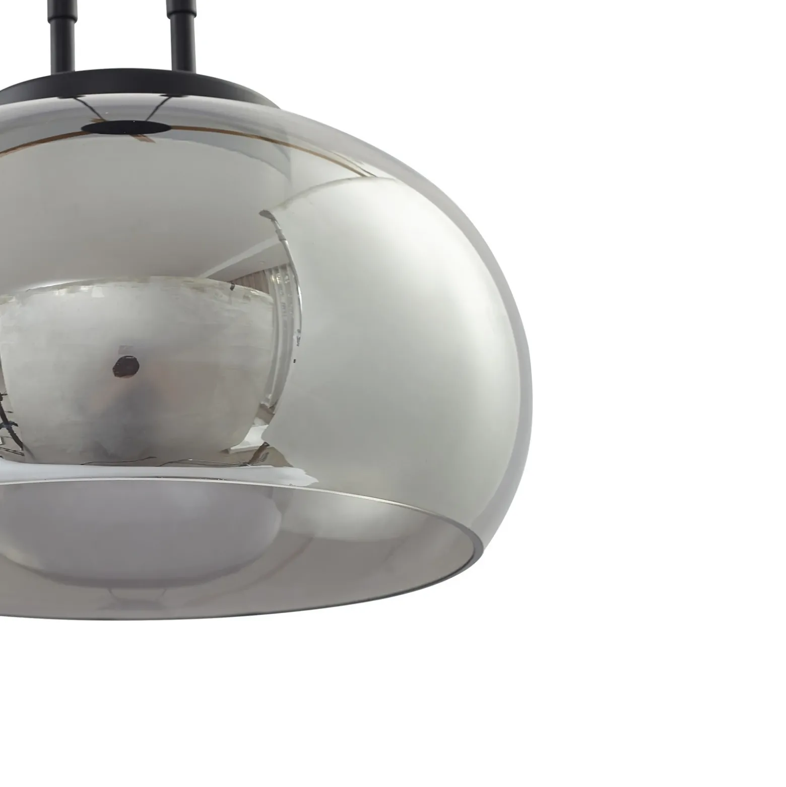 Lucande Lámpara colgante LED Dain, 1 luz, gris humo, cristal