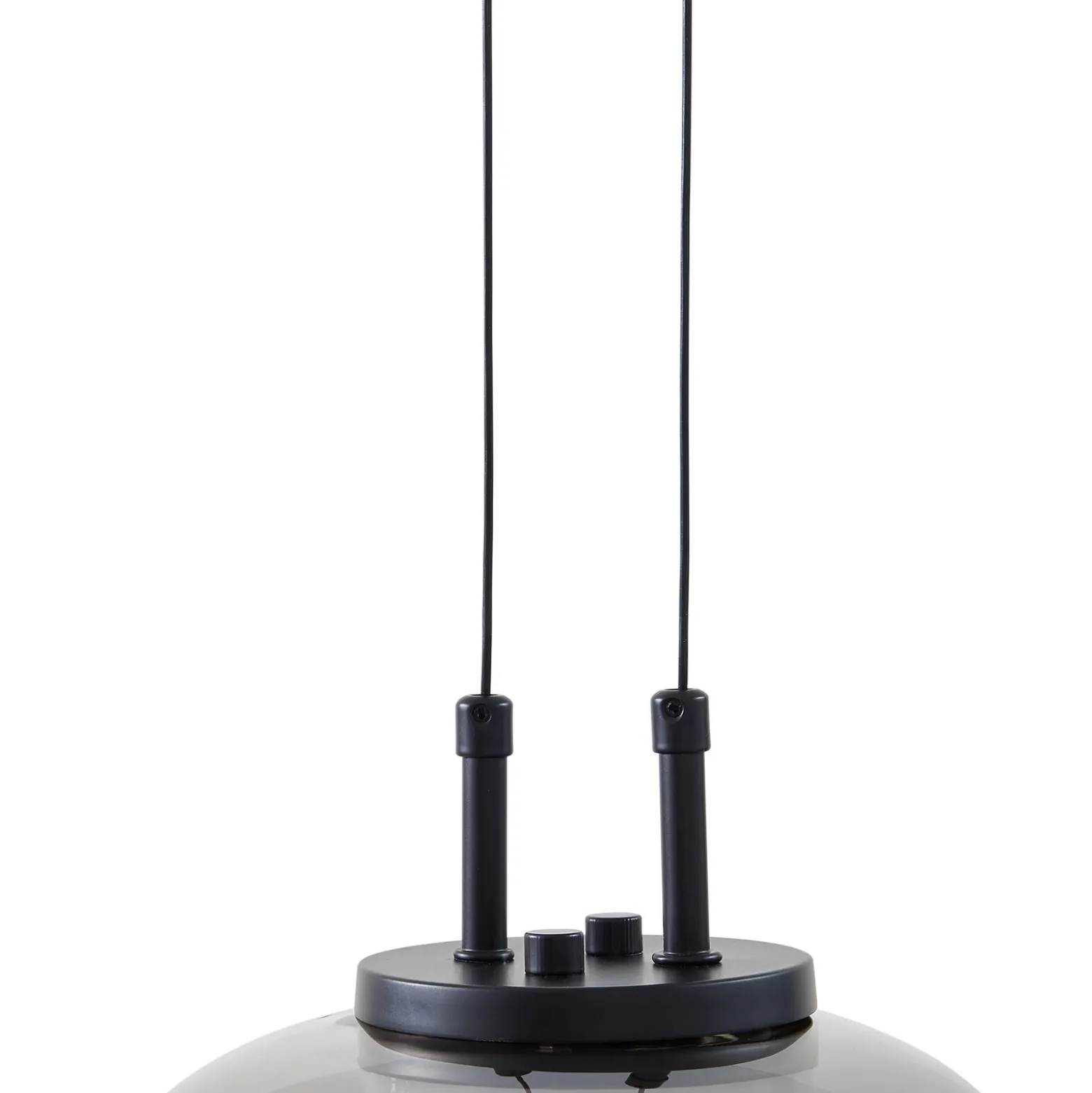 Lucande Lámpara colgante LED Dain, 3 luces, gris humo, cristal