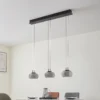 Lucande Lámpara colgante LED Dain, 3 luces, gris humo, cristal