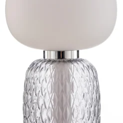 Lucande Lámpara colgante LED Fedra, cristal, gris/blanco, Ø 17 cm