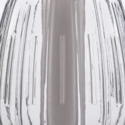 Lucande Lámpara colgante LED Fedra, cristal, gris/blanco, Ø 17 cm