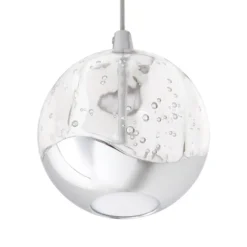 Lucande Lámpara colgante LED Hayley, Ø 9 cm, color cromo, cristal