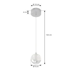 Lucande Lámpara colgante LED Hayley, Ø 9 cm, color cromo, cristal