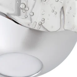 Lucande Lámpara colgante LED Hayley, Ø 9 cm, color cromo, cristal