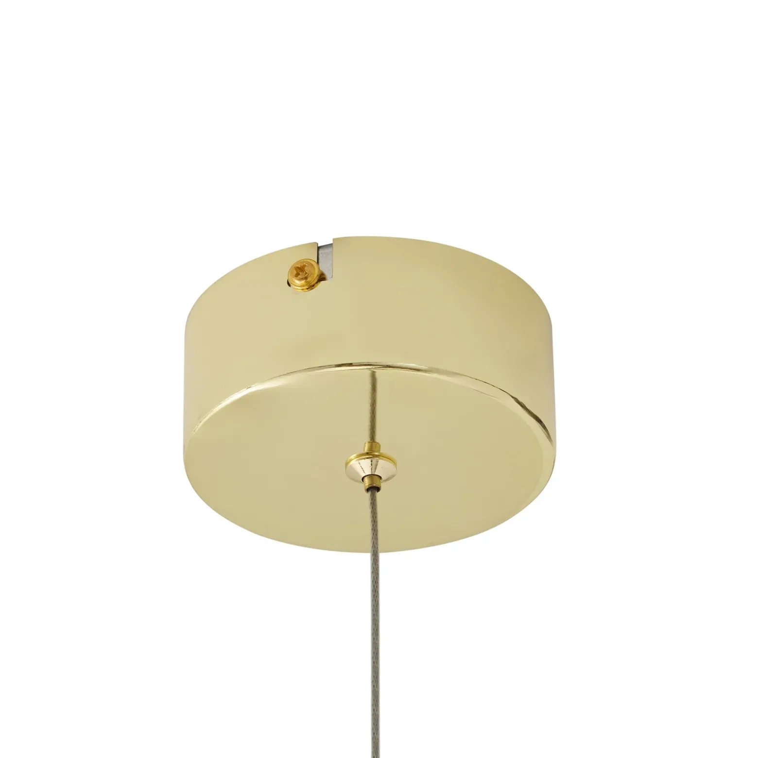 Lucande Lámpara colgante LED Hayley, Ø 9 cm, color dorado, cristal