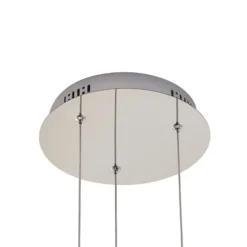 Lucande Lámpara colgante LED Hayley, Ø 25 cm, 3 luces, cromo, cristal