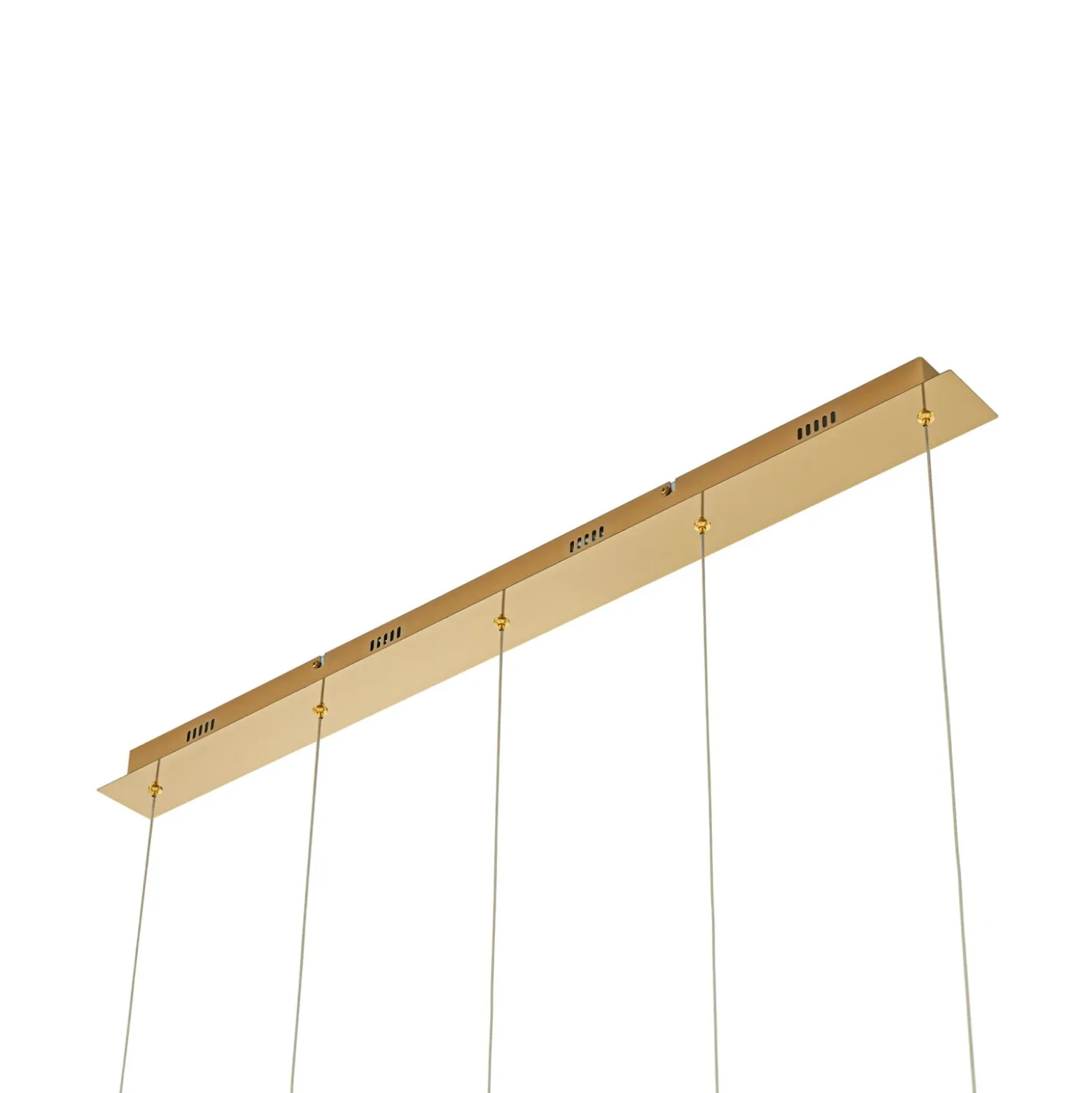 Lucande lámpara colgante LED Hayley, 96 cm, 5 luces, dorado, cristal
