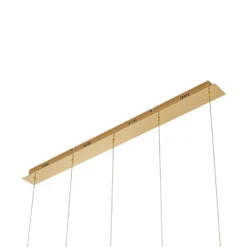Lucande lámpara colgante LED Hayley, 96 cm, 5 luces, dorado, cristal