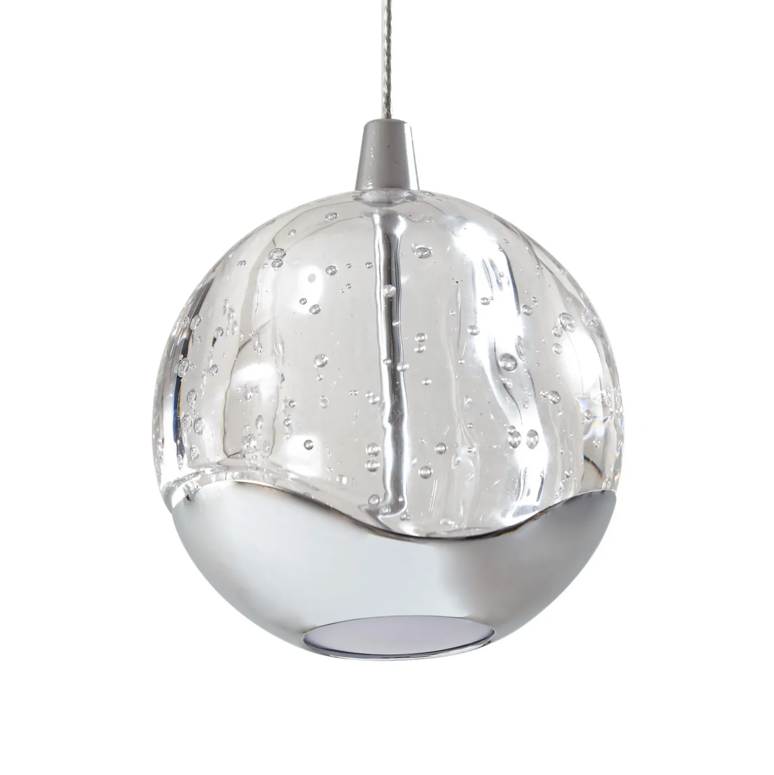 Lucande lámpara colgante LED Hayley, 96 cm, 5 luces, cromo, cristal