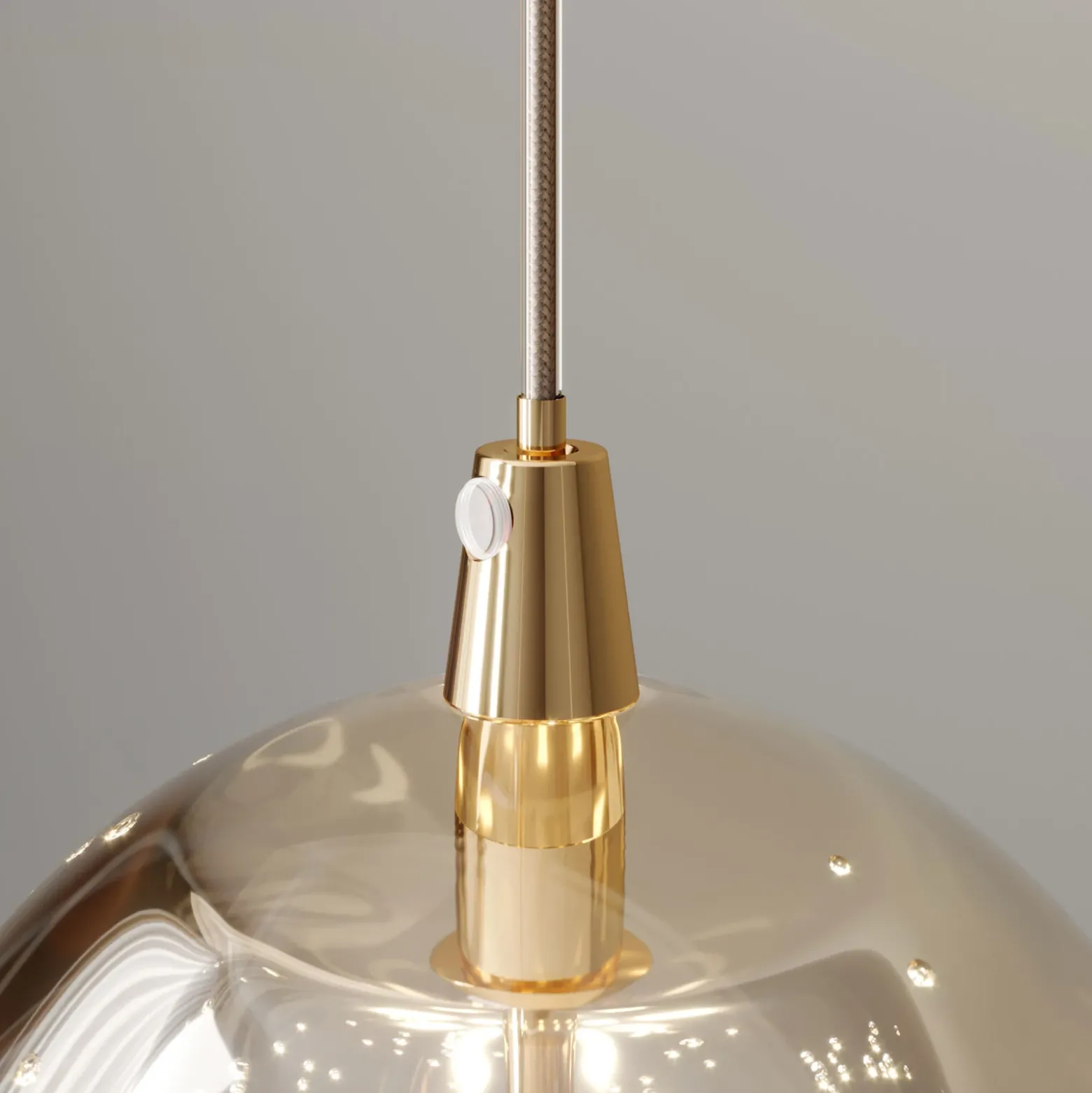 Lucande lámpara colgante LED Hayley, Ø 25 cm, 3 luces, dorado, cristal