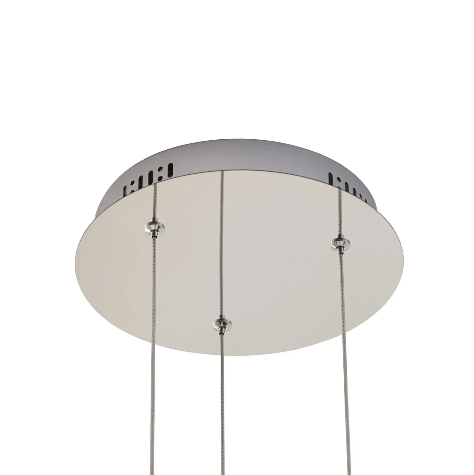 Lucande Lámpara colgante LED Hayley, Ø 25 cm, 3 luces, cromo, cristal