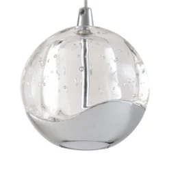 Lucande Lámpara colgante LED Hayley, Ø 25 cm, 3 luces, cromo, cristal