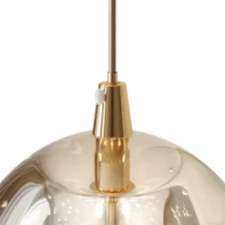 Lucande lámpara colgante LED Hayley, Ø 30 cm, 5 luces, dorado, cristal
