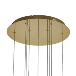 Lucande Lámpara colgante LED Hayley, Ø 40 cm, 9 luces, dorado, cristal