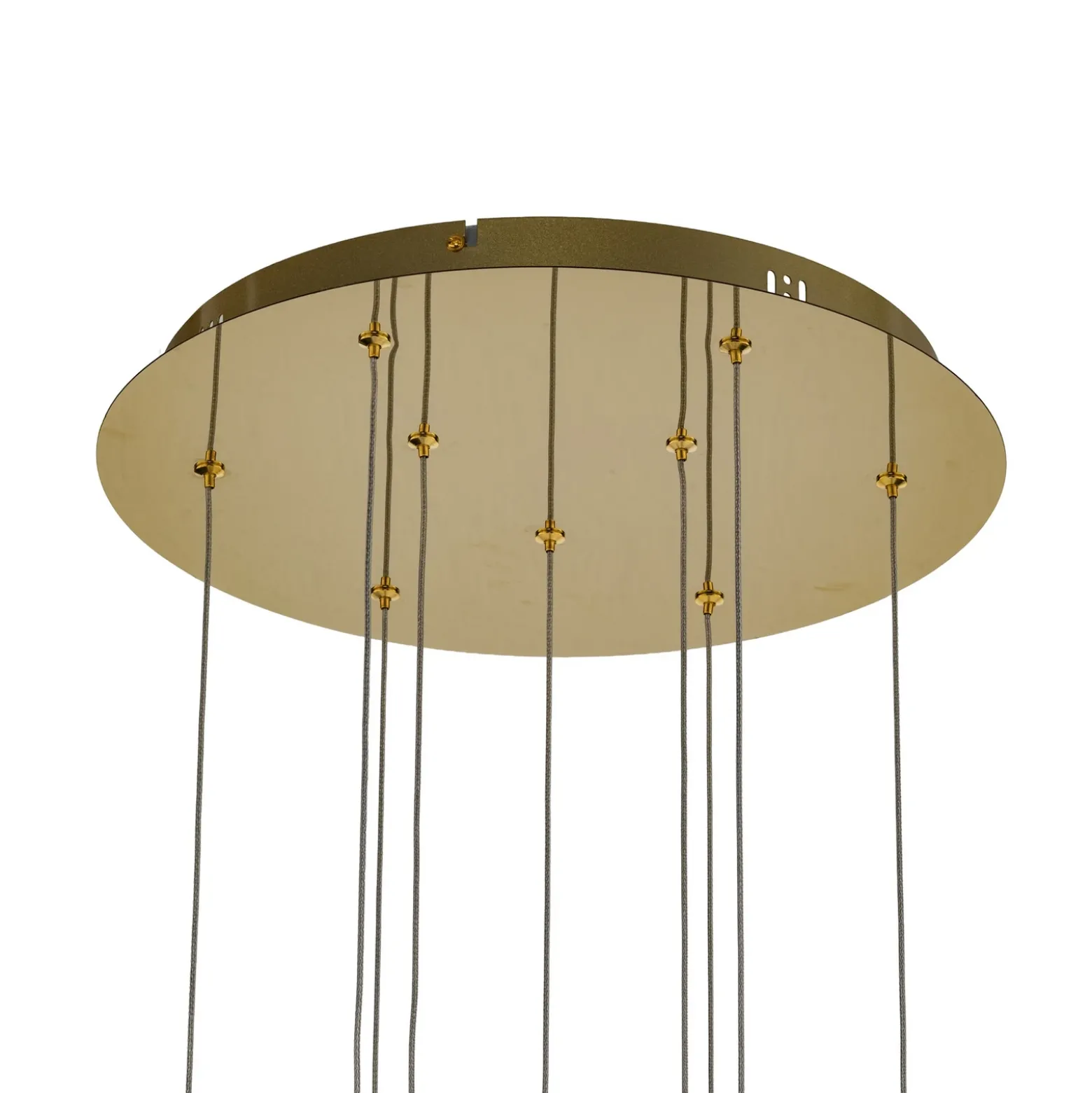 Lucande Lámpara colgante LED Hayley, Ø 40 cm, 9 luces, dorado, cristal