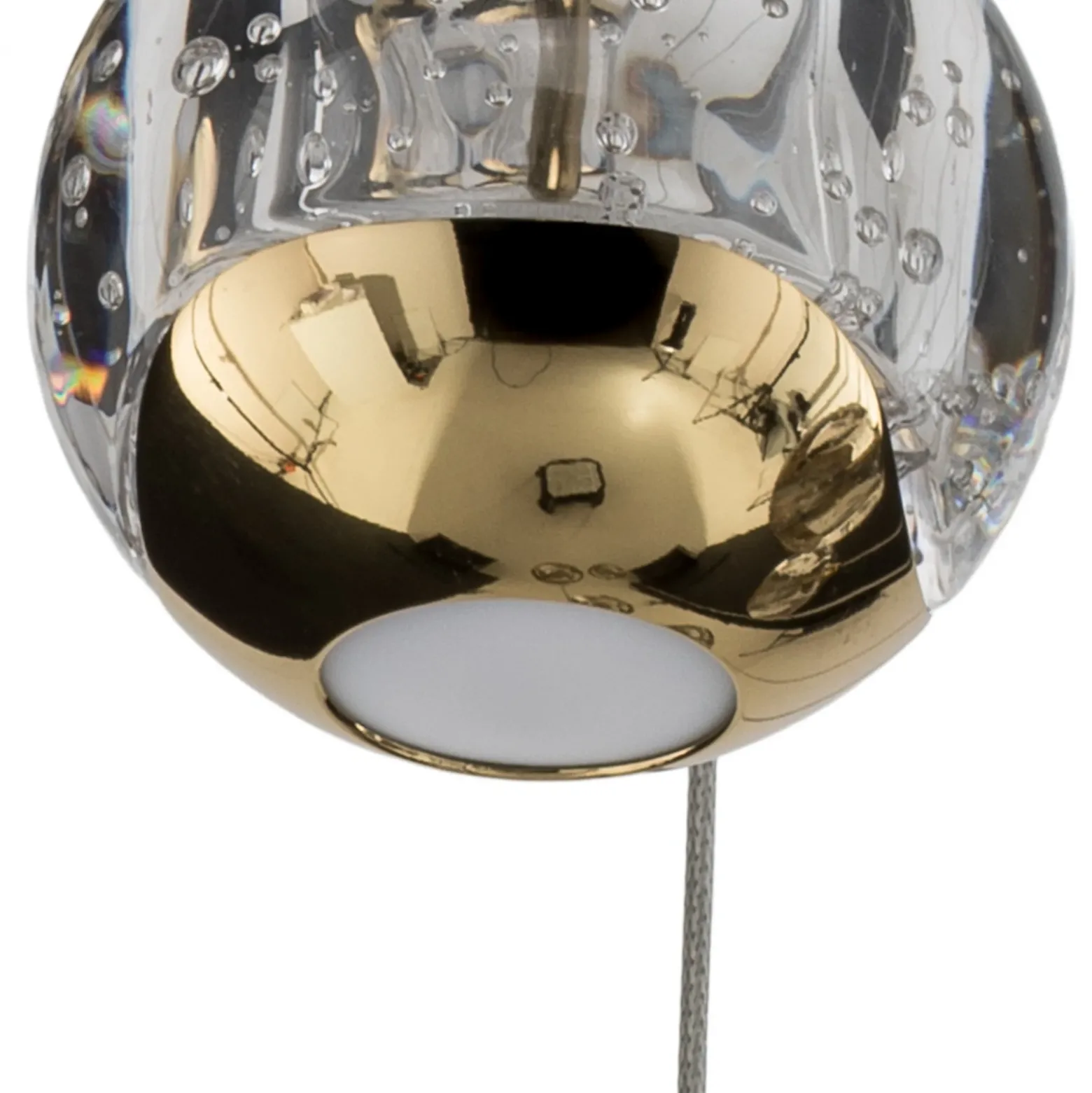 Lucande Lámpara colgante LED Hayley, Ø 40 cm, 9 luces, dorado, cristal
