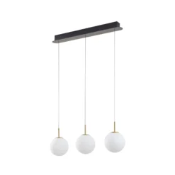 Lucande Lámpara colgante LED Joran, 3 luces, blanca, cristal