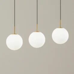Lucande Lámpara colgante LED Joran, 3 luces, blanca, cristal
