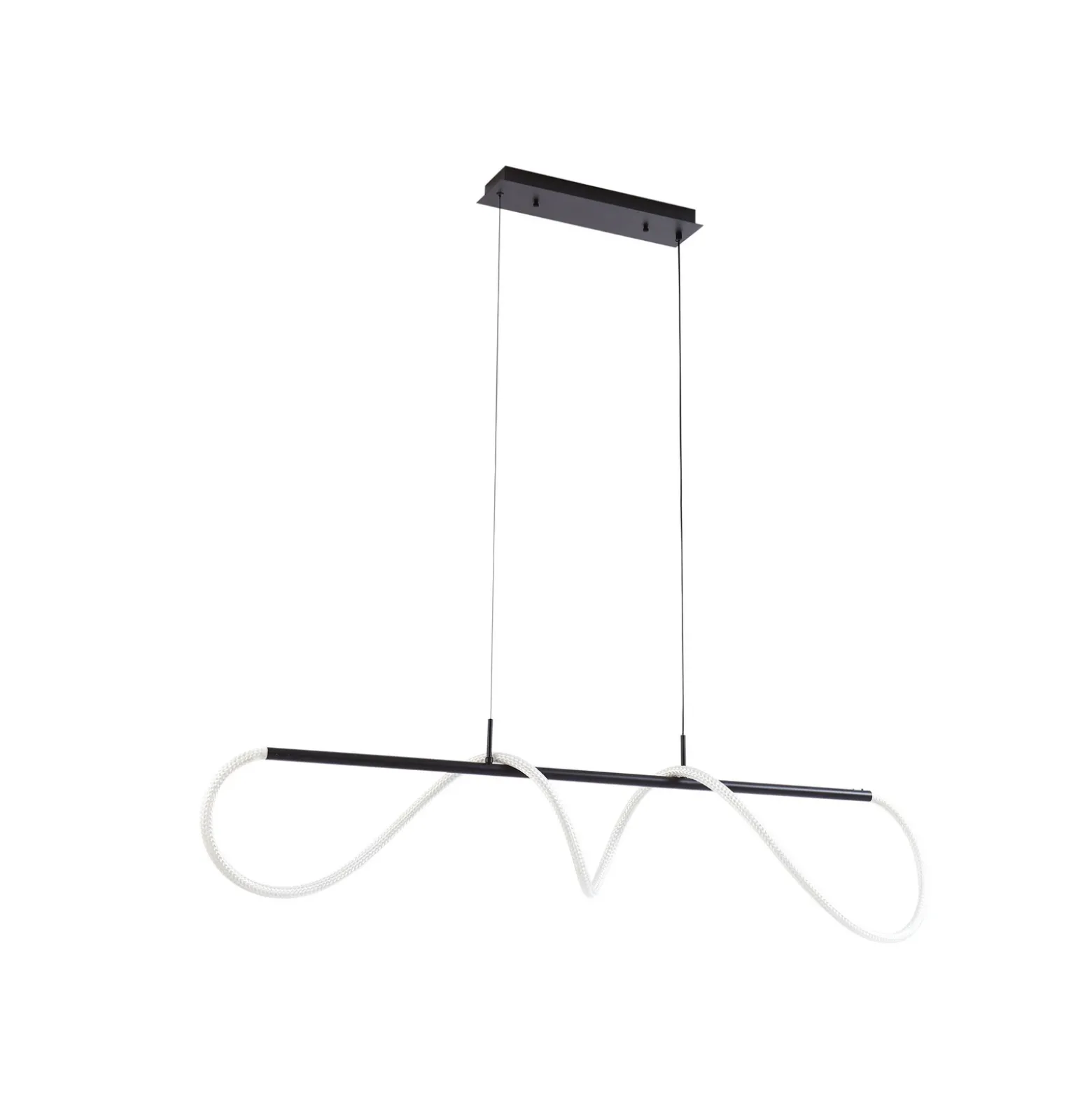 Lucande Lámpara colgante LED Kisune, blanco/negro, metal
