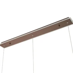 Lucande Lámpara colgante LED Kolo, 114 cm, 3 luces, marrón, atenuable