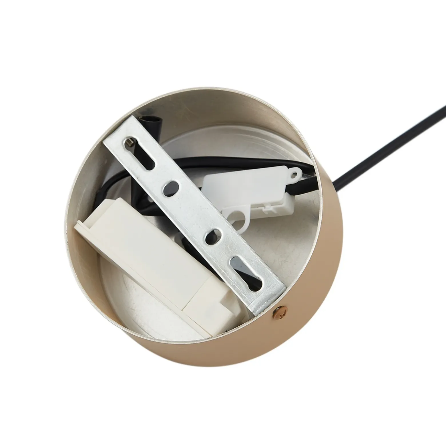 Lucande Lámpara colgante LED Livie, beige, aluminio, Ø 50 cm