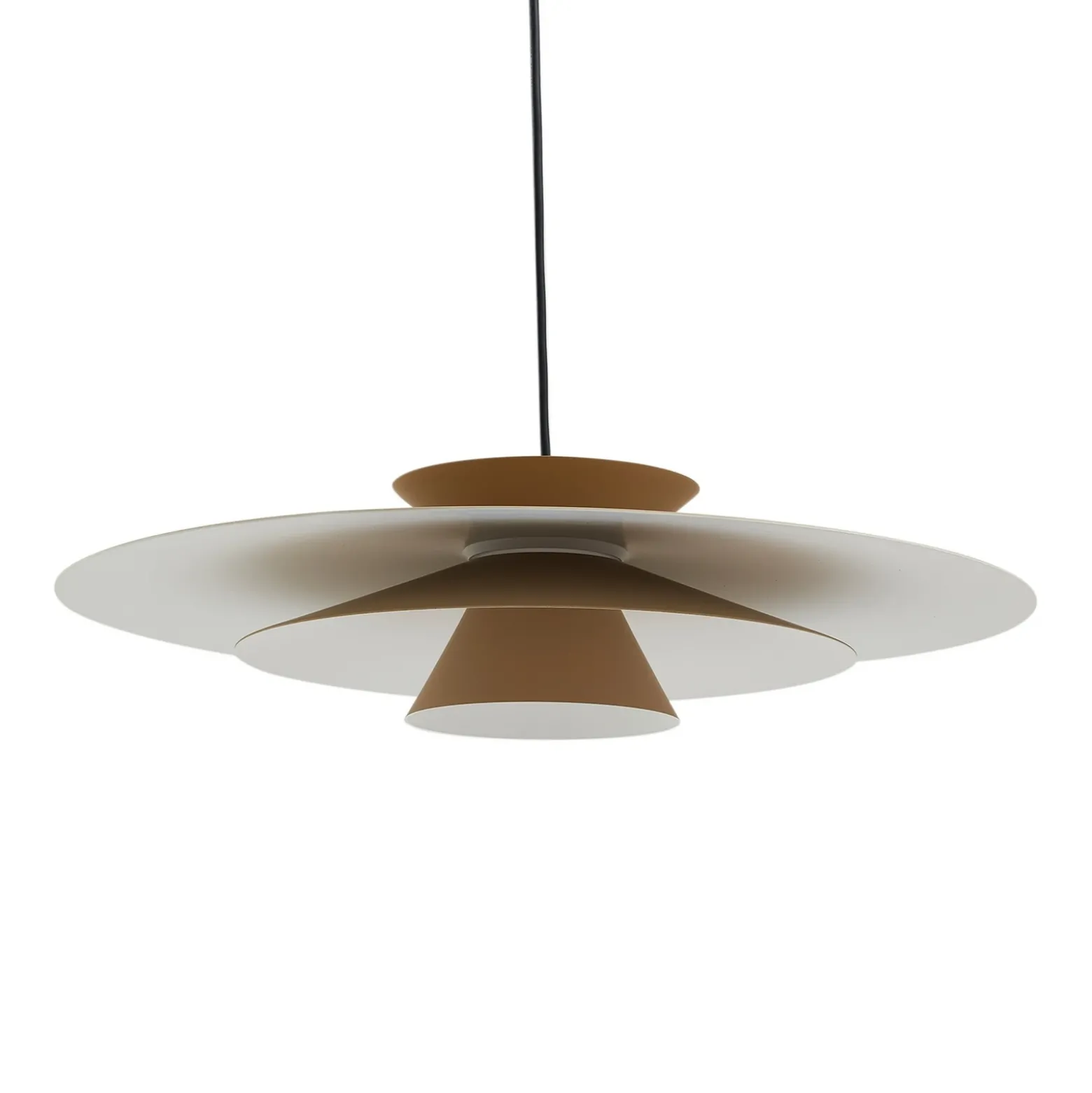 Lucande Lámpara colgante LED Livie, beige, aluminio, Ø 50 cm