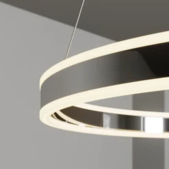 Lucande Lámpara colgante LED Lyani, Ø 60 cm, cromo, atenuable