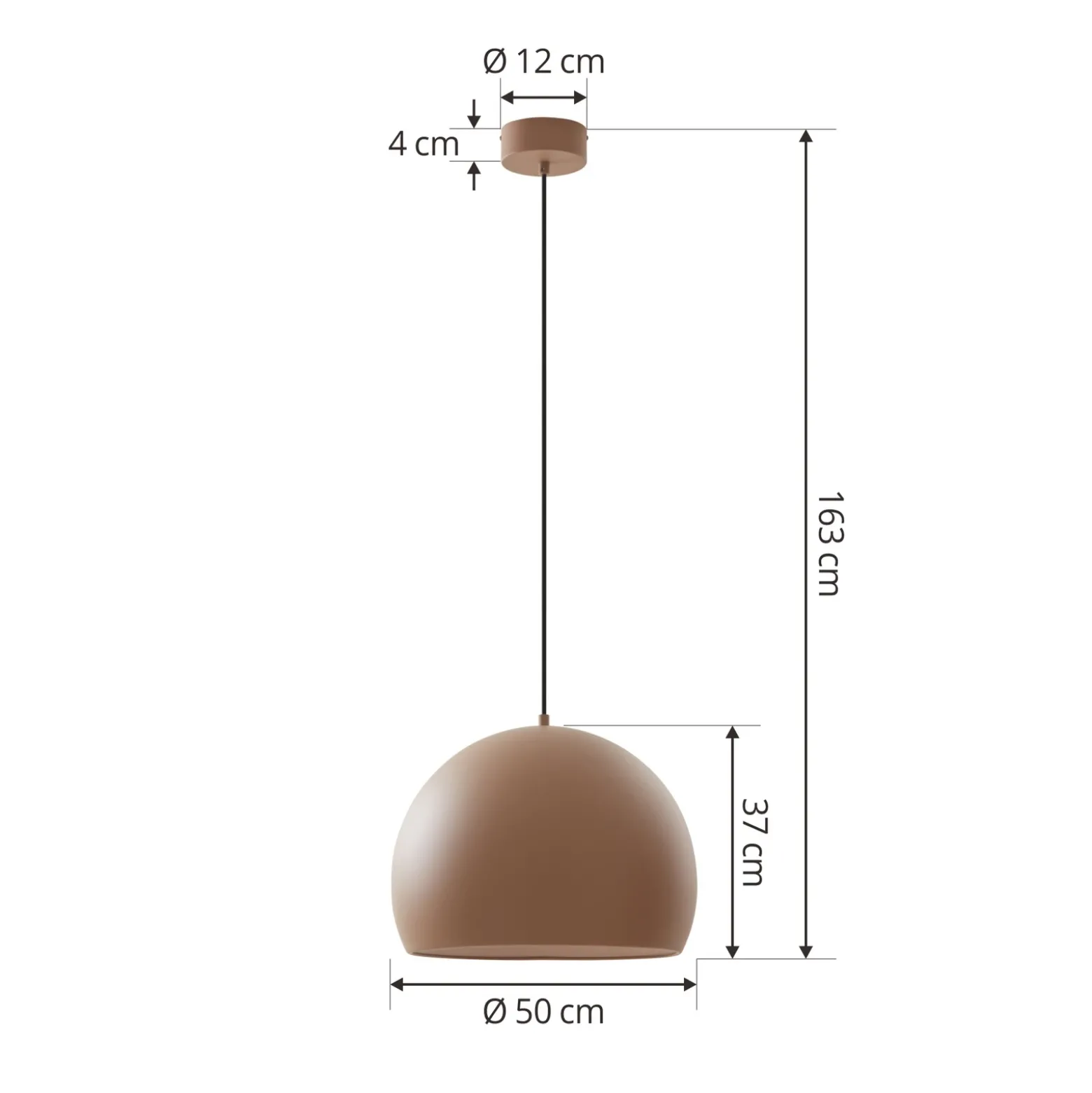 Lucande Lámpara colgante LED Lythara, marrón, Ø 50 cm, aluminio