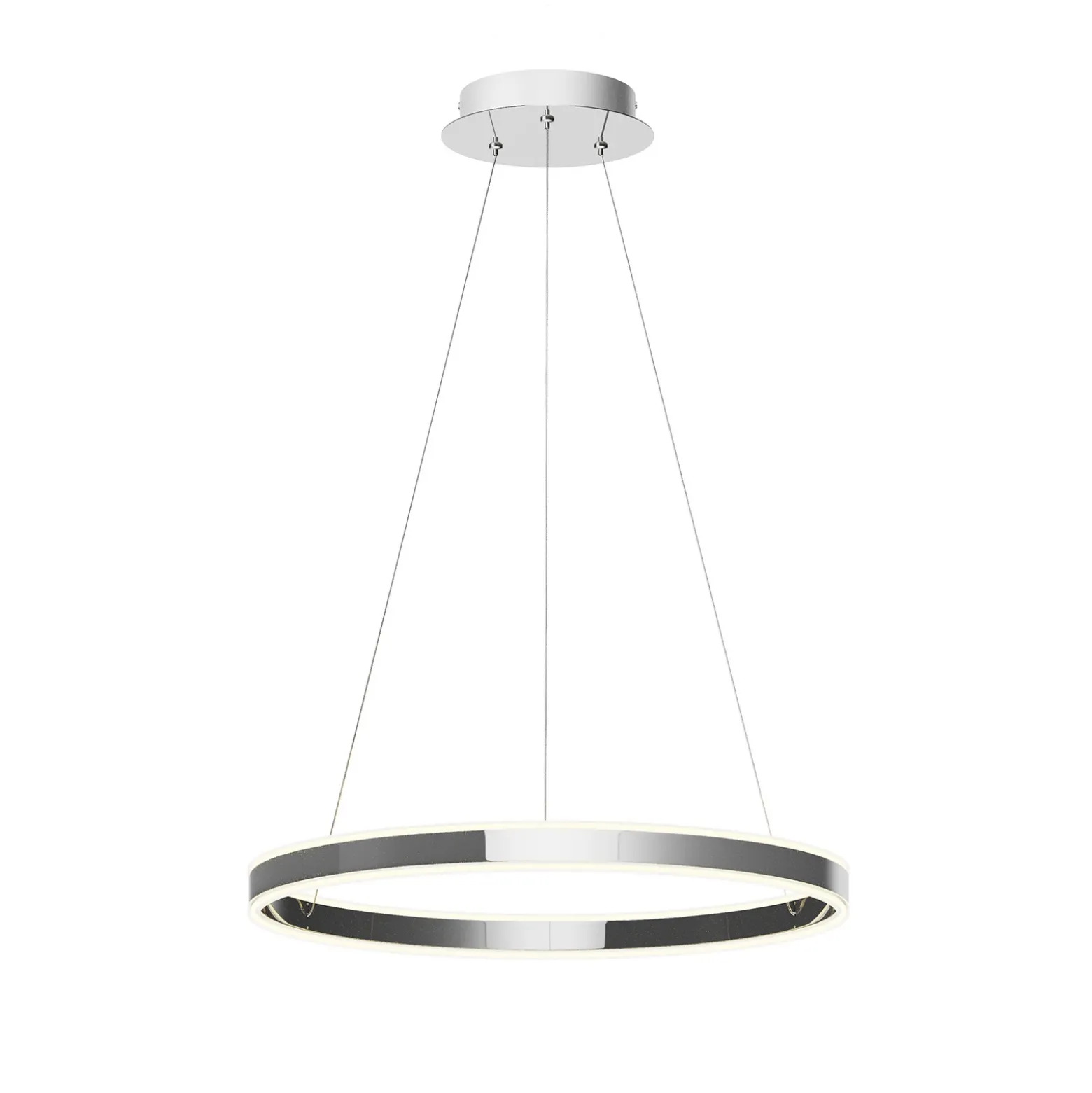 Lucande Lámpara colgante LED Lyani, Ø 60 cm, cromo, atenuable
