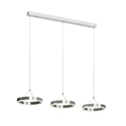 Lucande lámpara colgante LED Lyani, 115cm, 3 luces, cromo, atenuable