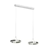 Lucande Lámpara colgante LED Lyani, 85 cm, 2 luces, cromada, atenuable