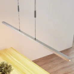 Lucande Lámpara colgante LED Myron, regulador táctil, CCT, aluminio