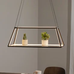 Lucande Lámpara colgante LED Mensola, negra, aluminio, 75 cm
