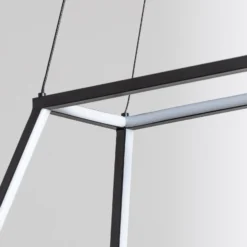 Lucande Lámpara colgante LED Mensola, negra, aluminio, 75 cm