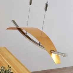 Lucande Lámpara colgante LED Marija, 91 cm, dorada, atenuable