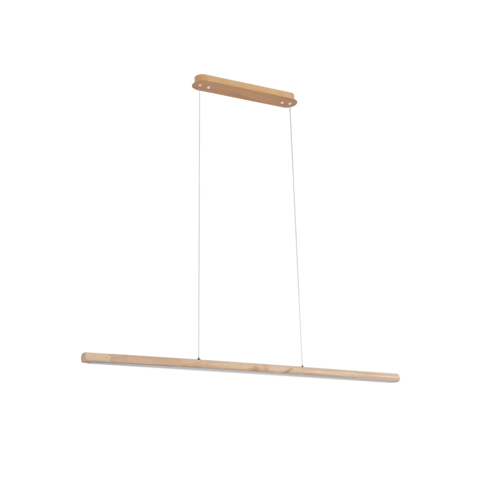 Lucande lámpara colgante LED Maruta, madera, haz, 120 cm, 3000K