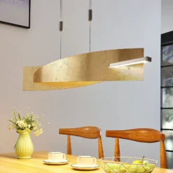 Lucande Lámpara colgante LED Marija, 101 cm, dorada, atenuable