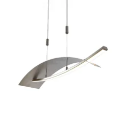 Lucande Lámpara colgante LED Marija, 91 cm, plata, atenuable