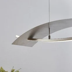 Lucande Lámpara colgante LED Marija, 91 cm, plata, atenuable
