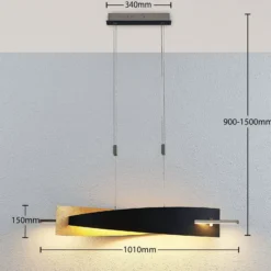 Lucande lámpara colgante LED Marija, 101 cm, negra, atenuable