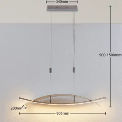 Lucande Lámpara colgante LED Marija, 91 cm, plata, atenuable