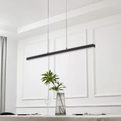 Lucande Lámpara colgante LED Pendolo, negra, aluminio, 120 cm