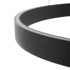 Lucande Lámpara colgante LED Philine, Ø 60 cm, negro, hierro