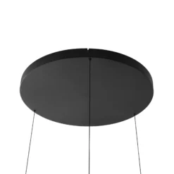 Lucande Lámpara colgante LED Philine, Ø 60 cm, negro, hierro