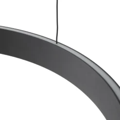Lucande Lámpara colgante LED Philine, Ø 60 cm, negro, hierro