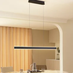 Lucande Lámpara colgante LED Philine, longitud 121 cm, hierro negro